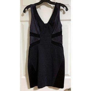 V-neck rib panel dress, Made in USA, NWT!